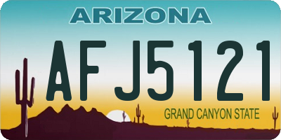 AZ license plate AFJ5121