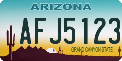 AZ license plate AFJ5123