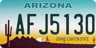 AZ license plate AFJ5130