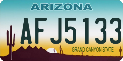AZ license plate AFJ5133
