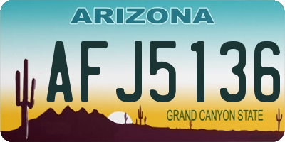 AZ license plate AFJ5136