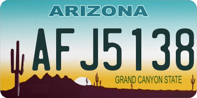 AZ license plate AFJ5138