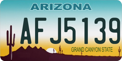 AZ license plate AFJ5139
