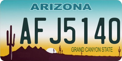 AZ license plate AFJ5140