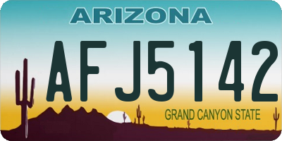 AZ license plate AFJ5142