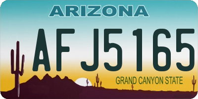 AZ license plate AFJ5165