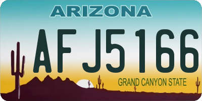 AZ license plate AFJ5166