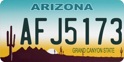 AZ license plate AFJ5173