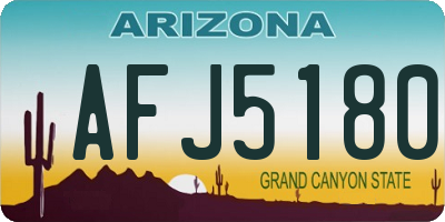 AZ license plate AFJ5180