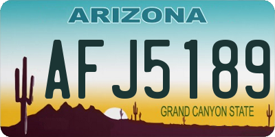 AZ license plate AFJ5189