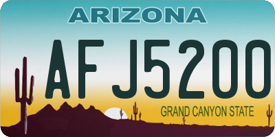 AZ license plate AFJ5200