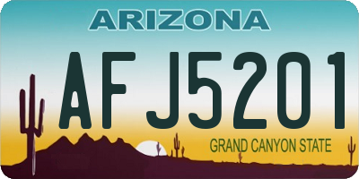 AZ license plate AFJ5201