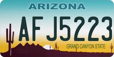 AZ license plate AFJ5223
