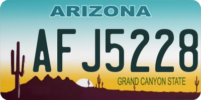 AZ license plate AFJ5228