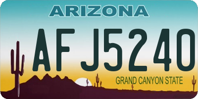 AZ license plate AFJ5240