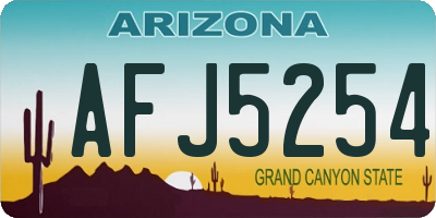 AZ license plate AFJ5254