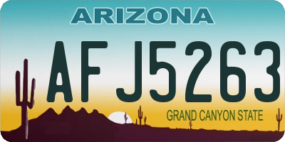 AZ license plate AFJ5263