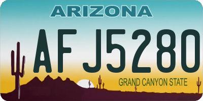 AZ license plate AFJ5280