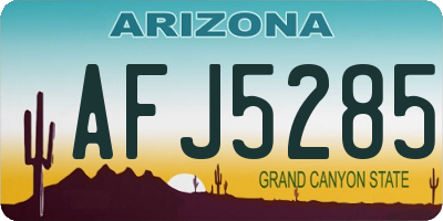 AZ license plate AFJ5285