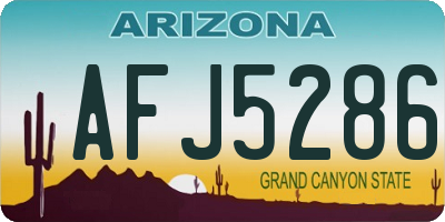AZ license plate AFJ5286