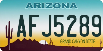 AZ license plate AFJ5289