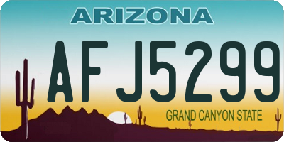 AZ license plate AFJ5299