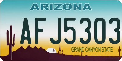 AZ license plate AFJ5303