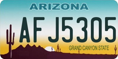 AZ license plate AFJ5305