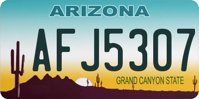 AZ license plate AFJ5307