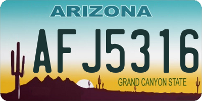 AZ license plate AFJ5316