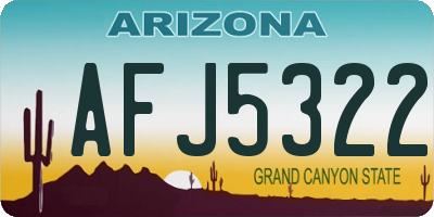 AZ license plate AFJ5322