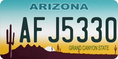 AZ license plate AFJ5330