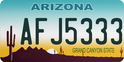 AZ license plate AFJ5333