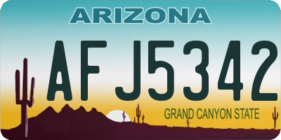 AZ license plate AFJ5342