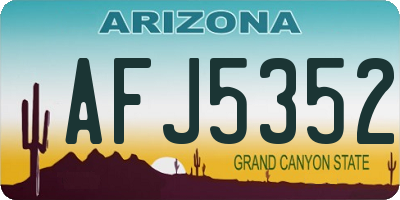 AZ license plate AFJ5352