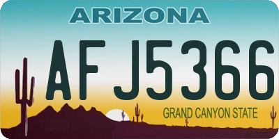 AZ license plate AFJ5366
