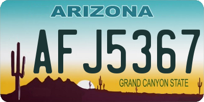 AZ license plate AFJ5367