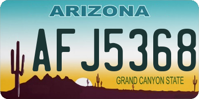 AZ license plate AFJ5368