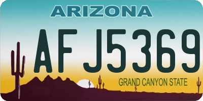AZ license plate AFJ5369