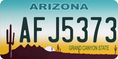 AZ license plate AFJ5373