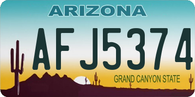 AZ license plate AFJ5374