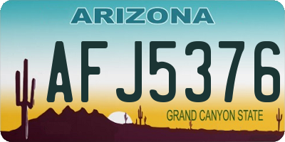 AZ license plate AFJ5376