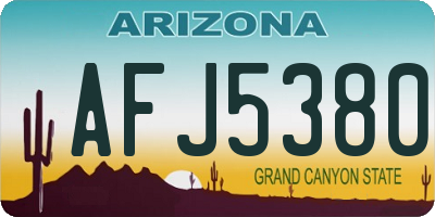 AZ license plate AFJ5380