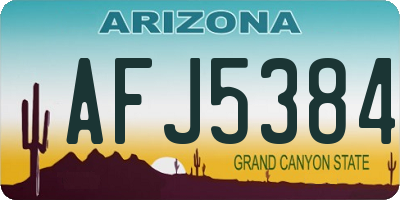 AZ license plate AFJ5384