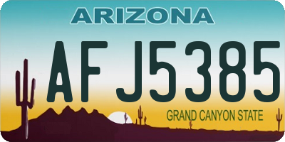 AZ license plate AFJ5385