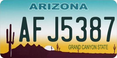 AZ license plate AFJ5387