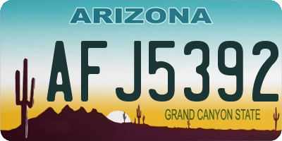 AZ license plate AFJ5392