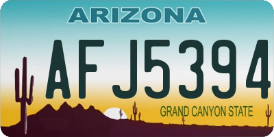 AZ license plate AFJ5394