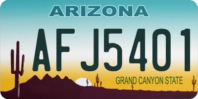 AZ license plate AFJ5401