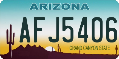AZ license plate AFJ5406